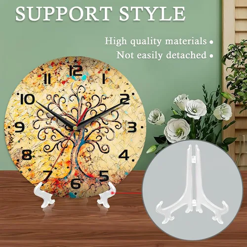 Miniatura 6 de Reloj de pared vintage, funciona con pilas, reloj de árbol para sala de estar, dormitorio, baño, cocina, 10 pulgadas Árbol de la vida vintage