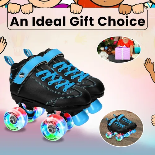 Miniatura 6 de Sure-Grip Sugar & Spice - Patines de ruedas para niños, botas de vinilo duraderas con acolchado cómodo, cuentan con ruedas iluminadas