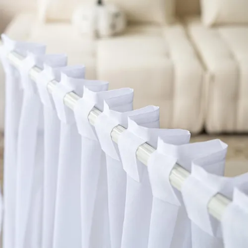 Miniatura 113 de Cortinas para ventana cortinas blancas traslúcidas de 90 pulgadas de largo, 2 paneles de cortinas de tul, paneles de ventana para cortinas de Blanco
