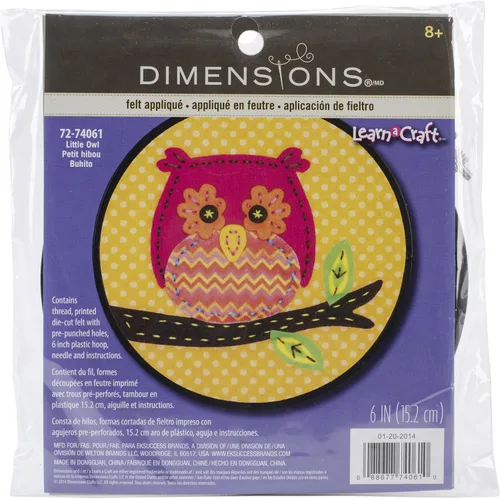 Miniatura 6 de Dimensions Little Red Fox - Kit de apliques de fieltro para manualidades, de gran