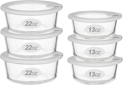 Miniatura 9 de Contenedores de vidrio para alimentos con tapa de vidrio, juego de recipientes de almacenamiento de alimentos aptos para microondas, paquete de 4