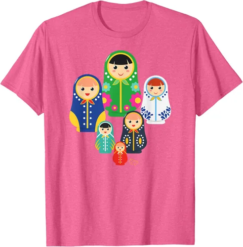 Miniatura 30 de Matryoshka Russian Nesting Dolls, Rusia - Camiseta de regalo, Azul / Patchwork, S