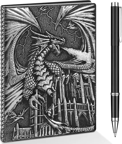 Miniatura 12 de Cuaderno de escritura de 3D Dragón DND, libro de cuero de fantasía D&D para regalos de Dungeons and Dragons, accesorios para amantes de RPG Nerdy DM