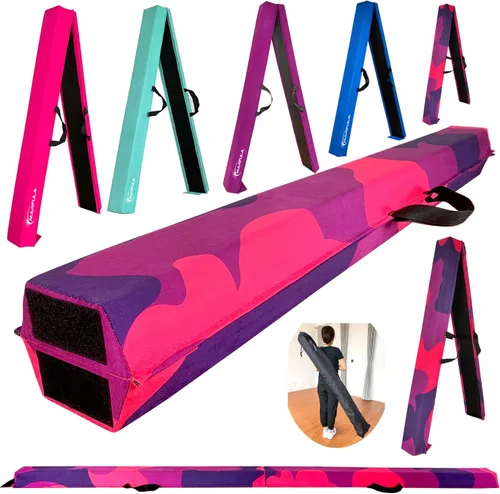 Miniatura 16 de MARFULA Viga de Gimnasia Plegable de 6 PIES / 8 PIES / 9 PIES Viga de Equilibrio de Espuma para Suelo - Extra Firme - Cubierta de Gamuza - Parte