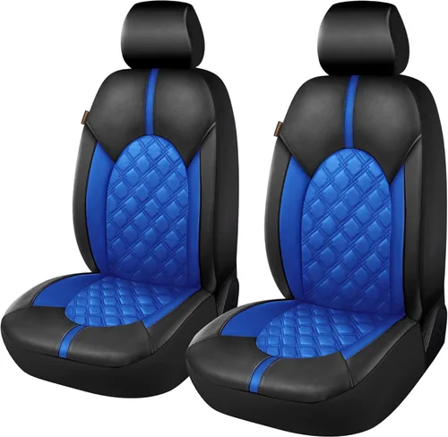 Miniatura 9 de CAROMOP Fundas de asiento de coche de cuero PU de lujo, juego delantero - Fundas de asiento impermeables y antimanchas para automóviles, fundas