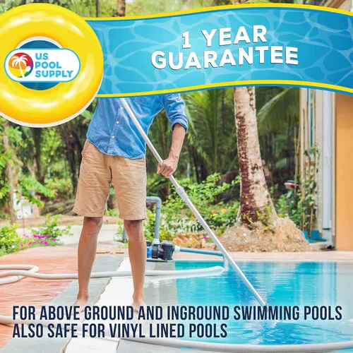 Miniatura 5 de U.S. Pool Supply Cabezal de Aspiradora Triangular Deluxe con Peso para Piscina con Cepillos Laterales, Conexión Giratoria, Mango EZ Clip - Para