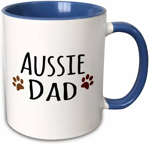 Miniatura 11 de 3dRose Taza Aussie Dog Dad de 11 onzas, color negro