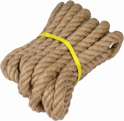 Miniatura 10 de Cuerda de yute natural, 1/2 pulgada x 50 pies, cuerda de cáñamo gruesa para postes rascadores de gatos, columpios de cama, jardinería, decoraciones