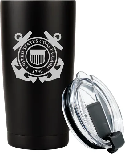 Miniatura 13 de Military Gift Shop Vaso de 20 onzas del ejército estadounidense, taza de café de acero aislado de doble pared con tapa y vaso de 20 onzas