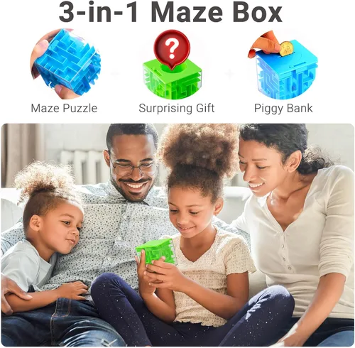Miniatura 2 de Caja de rompecabezas laberinto de dinero iKeelo (paquete de 2) para niños y adolescentes, hace que dar regalos en efectivo sea más divertido