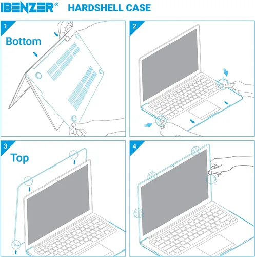 Miniatura 6 de IBENZER - Funda para MacBook Air de 13 pulgadas A1466 A1369, funda de carcasa dura con cubierta de teclado para Apple Mac Air 13 versión antigua