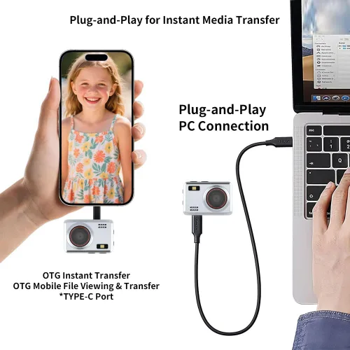 Miniatura 6 de Mini cámara digital retro 1080P HD grabadora de video, cámara de video portátil con llavero con tarjeta de 32 GB y pantalla IPS de 0.96 pulgadas