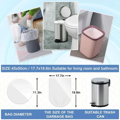 Miniatura 3 de XUXRUS Bolsas de basura pequeñas para baño, bolsas de basura de 3 galones para oficina en casa, 120 unidades, color blanco, se adapta a contenedores