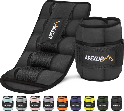 APEXUP 10 libras/par de pesas de tobillo ajustables para mujeres y hombres, correas de peso modularizadas para piernas para yoga, caminar, correr,