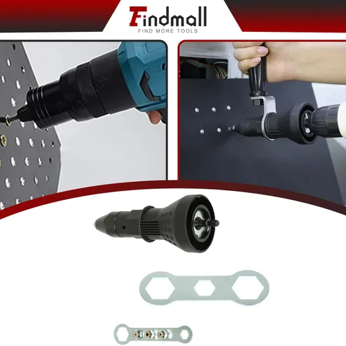 Miniatura 7 de findmall Adaptador eléctrico de taladro de tuerca de remache inalámbrico Herramientas manuales para áreas de la fabricación de fijación industrial