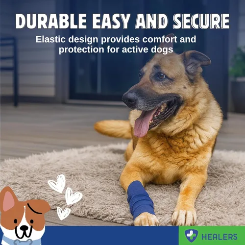 Miniatura 4 de Healers PetCare - Vendajes ajustables para perros con insertos de gasa, envoltura elástica transpirable para cuidado de heridas y apoyo articular