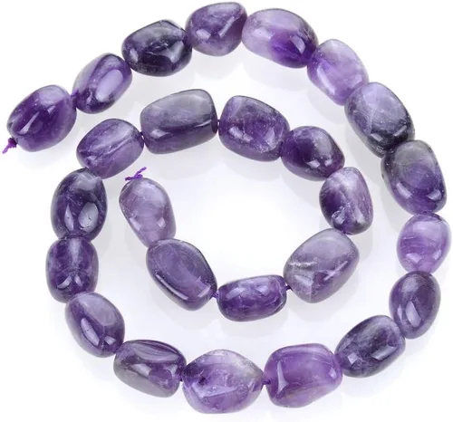 Miniatura 3 de Adabele - 3 hebras de piedras preciosas redondas de amatista púrpura natural, cuentas sueltas de 0.394 a 0.514 pulgadas, espaciador de piedras