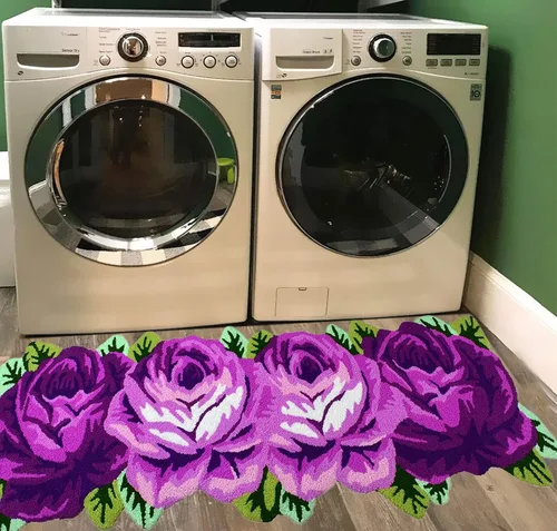 Miniatura 27 de UKELER Alfombras de baño con rosas rojas para baño, antideslizantes, absorbentes, alfombras de cocina, peludas, suaves, para dormitorio de niñas
