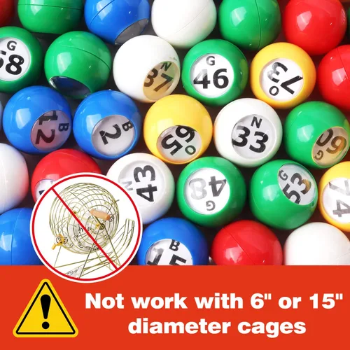 Miniatura 4 de GSE Games & Sports Expert Bolas de bingo de 7/8 pulgadas, bolas de repuesto multicolor con ventana de fácil lectura para fiestas, rifas de premios