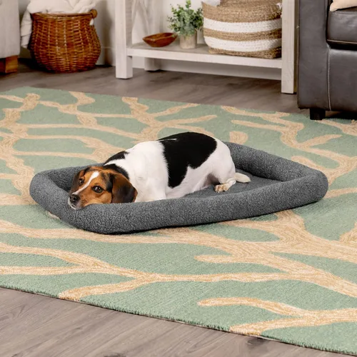 Miniatura 3 de Furhaven Cama para perros medianos/pequeños y gatos de interior, 100% lavable, tamaño para adaptarse a jaulas - Almohadilla de Jaula con Borde