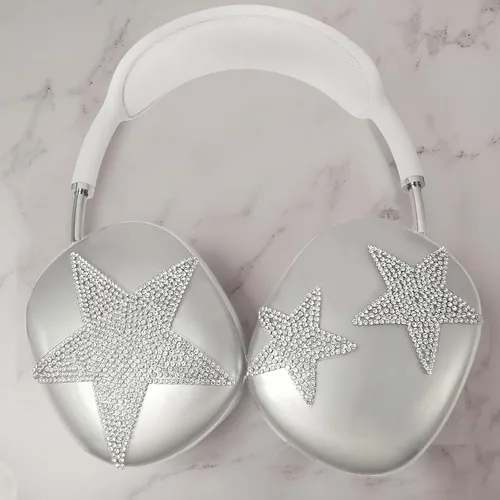 Miniatura 24 de MORWLAT Funda para AirPods Max con Diamantes de Imitación Brillantes Estrellas, Fundas Suaves Bonitas Transparentes y Brillantes para Mujeres