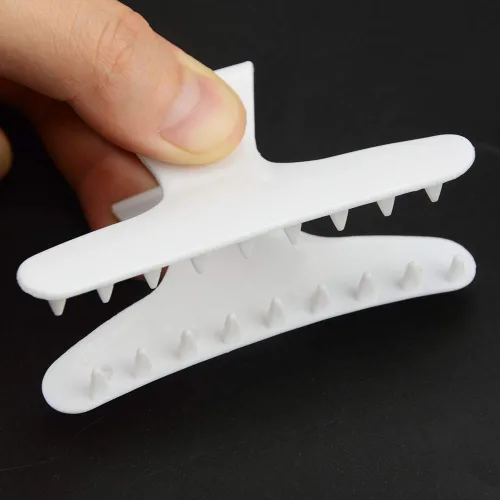 Miniatura 5 de 24 pinzas grandes de mariposa para el cabello, clip de plástico blanco y negro, bandeja de peluquería, horquilla de posicionamiento para el cabello