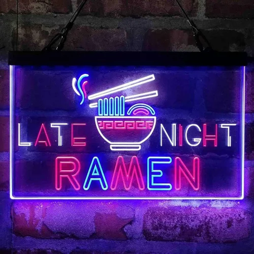 Miniatura 17 de ADVPRO Late Night Ramen Shop Tri-color Led Neon Sign Green & Red & Yellow 13 x 8.7 Inches st9s32-i3305-gry