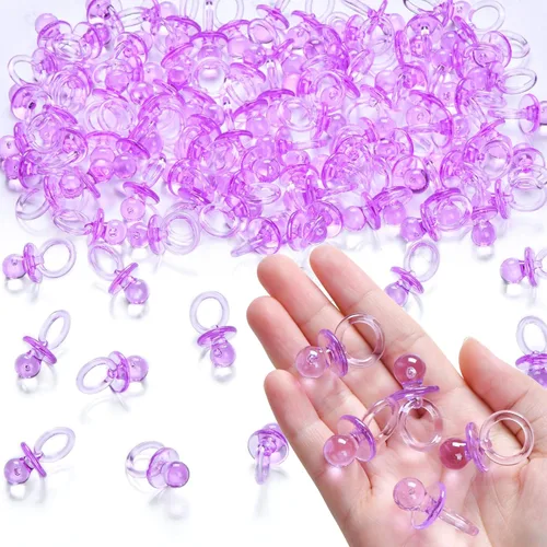 Miniatura 10 de 50 mini chupones para juegos de baby shower para niños, lindos chupetes de 1.25 pulgadas, chupete acrílico a granel para dispersión de mesa de Azul