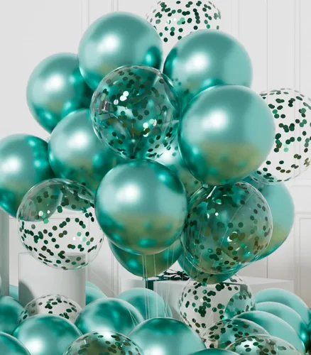 Miniatura 14 de AULE - Globos de fiesta (42 unidades), diseño de globos de látex y confeti y cintas de 64 ft, 12 pulgadas, set de decoración