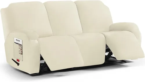 Miniatura 31 de 3 fundas elásticas para sillas reclinables, fundas de tela de felpa y protectores duraderos de muebles para niños y mascotas (1 plaza, negro)