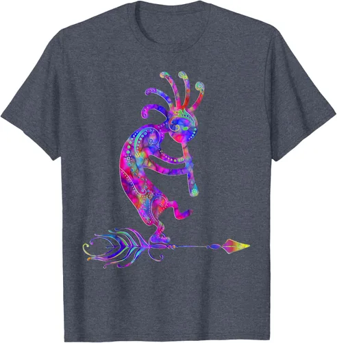 Miniatura 83 de Native American Kokopelli With Feather 2 - Camiseta Fan Fun, Negro, S