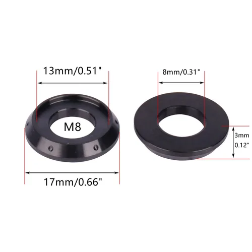 Miniatura 2 de 10Pcs Arandela de brida de titanio M5 M6 M8 M10 para motocicleta y automóvil (Negro, M8)