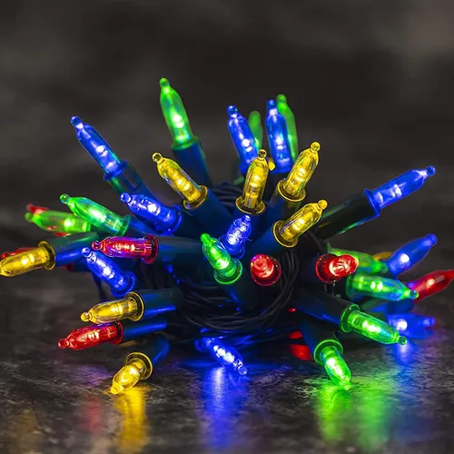 Miniatura 5 de Dazzle Bright 50 luces LED de Navidad que funcionan con bateo, mini tira de luces impermeables de 16 pies con 8 modos para Navidad, interiores