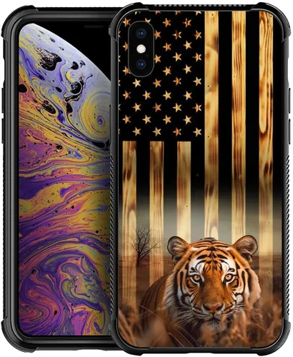 Miniatura 138 de DAIZAG Compatible con iPhone 13 Pro Max, Funda de TPU Protectora Anti-Arañazos Todo En Uno, Fundas para Hombre Mujer - Motivo de Madera Americana