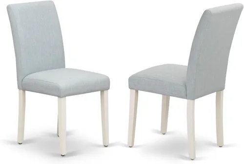 Miniatura 15 de East West Furniture ABP4T55 Abbott Parson - Juego de 2 sillas de comedor acolchadas de piel sintética azul oasis, color roble