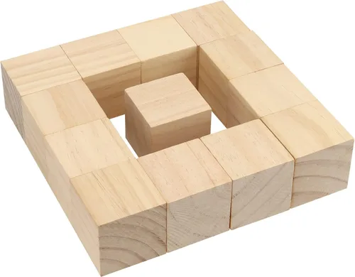 Miniatura 6 de 60 bloques de madera sin terminar de 2 x 2 x 2 pulgadas, bloques de madera maciza natural cuadrados cubos de madera para decoración de pintura
