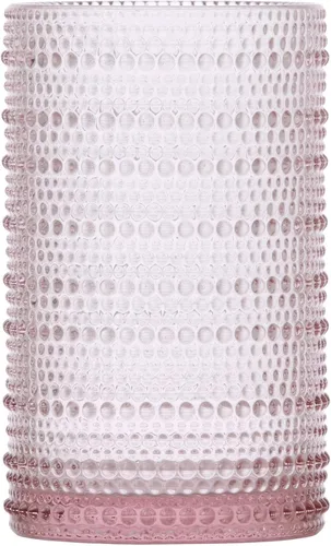Miniatura 2 de Fortessa Jupiter - Vaso de hobnail con cuentas, 13 onzas (juego de 4), color rosa