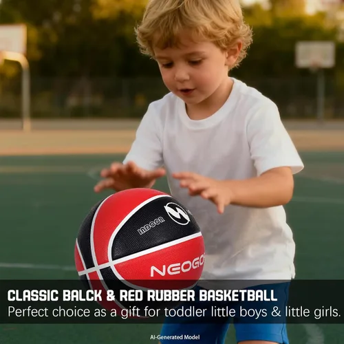 Miniatura 7 de Pelota de baloncesto para niños y jóvenes tamaño 4/5 25.5/27.5", Pelota de baloncesto de goma gruesa y duradera de alto rebote NEOGOAT tamaño 4/5
