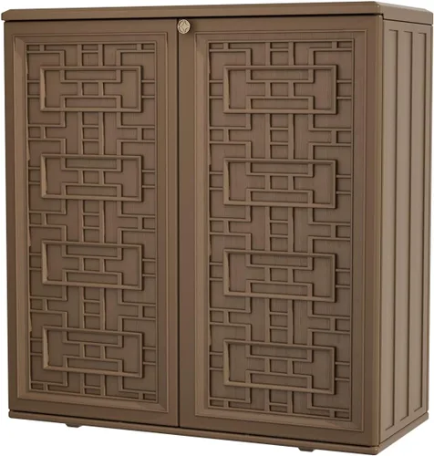 Miniatura 12 de KINYING Armario de almacenamiento para exteriores, impermeable, caja de cubierta de resina de 62 galones para cojines de muebles de patio, Blanco