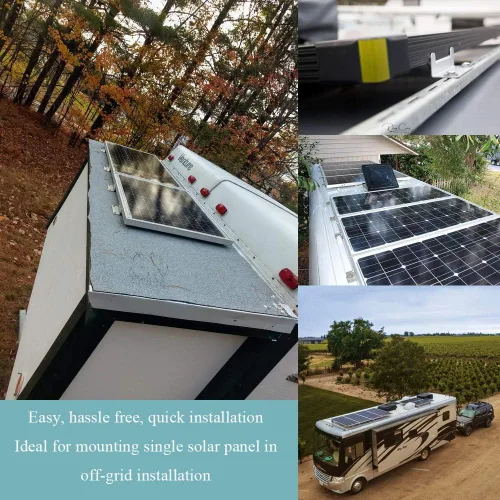 Miniatura 6 de Soportes de montaje en Z para panel solar, con tuercas y pernos, adecuados para paneles solares de 50 W a 150 W en RV, barcos, autocaravanas