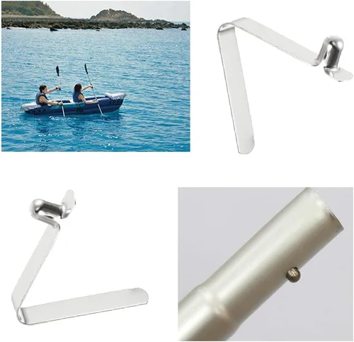 Miniatura 4 de Paquete de 10 clips de resorte de remo para kayak, longitud de repuesto, botón ajustable, pasador de bloqueo a presión para paletas de SUP, poste