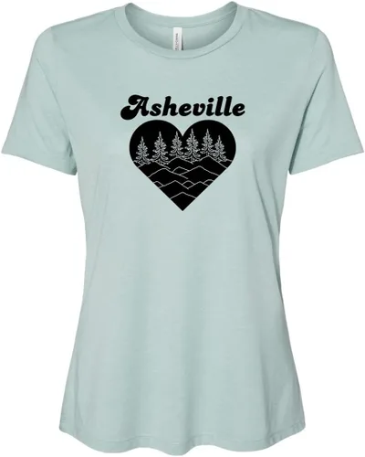 Miniatura 52 de Cute Women's Screen Printed Crew Neck Tee, Shirts With Sayings, Dusty Blue or Olive