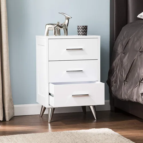 Miniatura 2 de SEI Furniture Owen Midcentury - Mesita de noche moderna, color blanco