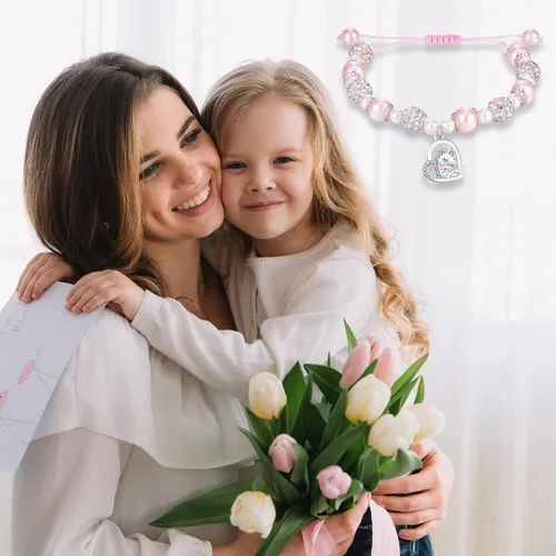 Miniatura 5 de HGDEER Regalos de graduación preescolar de jardín de infantes para niñas pequeñas Pulsera de unicornio para hijanietasobrina Pulsera de perlas