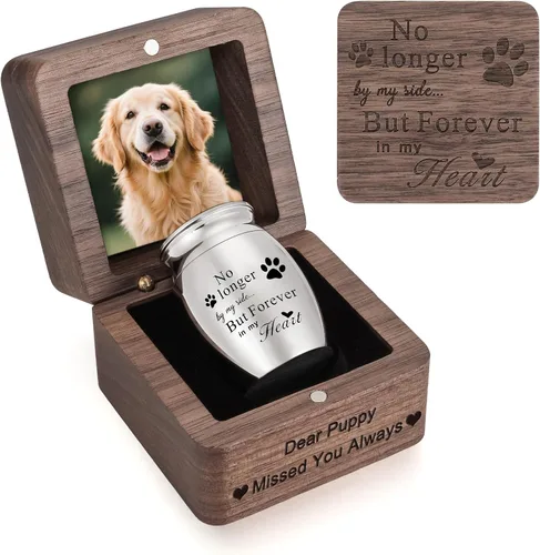 Miniatura 8 de Dletay Mini urnas para cenizas humanas, pequeñas urnas de cremación para hombres y mujeres, recuerdo de cenizas con caja cuadrada de madera de 1.18