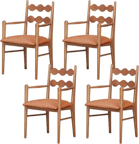 Miniatura 20 de Sillas de comedor tapizadas, silla de cocina con respaldo, silla de sala de estar con brazos versátil asiento de comedor de granja, sillas