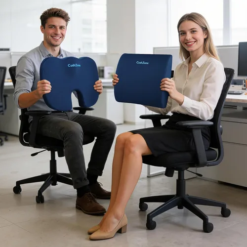 Miniatura 4 de CushZone Cojín de asiento, almohada de apoyo lumbar con correa ajustable, cojines para silla para aliviar el dolor de ciática, con funda lavable