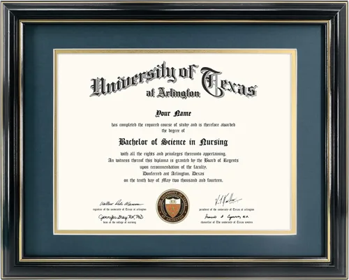 Miniatura 18 de GraduationMall Marco de diploma de certificado de 8.5 x 11, madera maciza y vidrio templado, acabado negro con ribete dorado