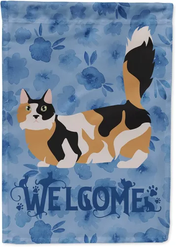 Miniatura 60 de Caroline's Treasures CK4813CHF - Bandera de bienvenida con gato abisinio azul, manga grande, para porche, para colgar en la pared, poliéster