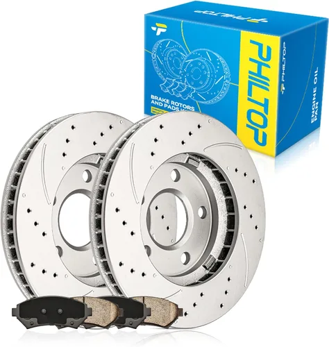 Miniatura 69 de PHILTOP Juego de rotores de freno de disco trasero y pastillas de freno de cerámica para Nissan 2002-2023 Altima, Nissan 2007-2019 Sentra, Nissan